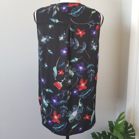 c & e floral tank blouse M - Picture 2 of 8